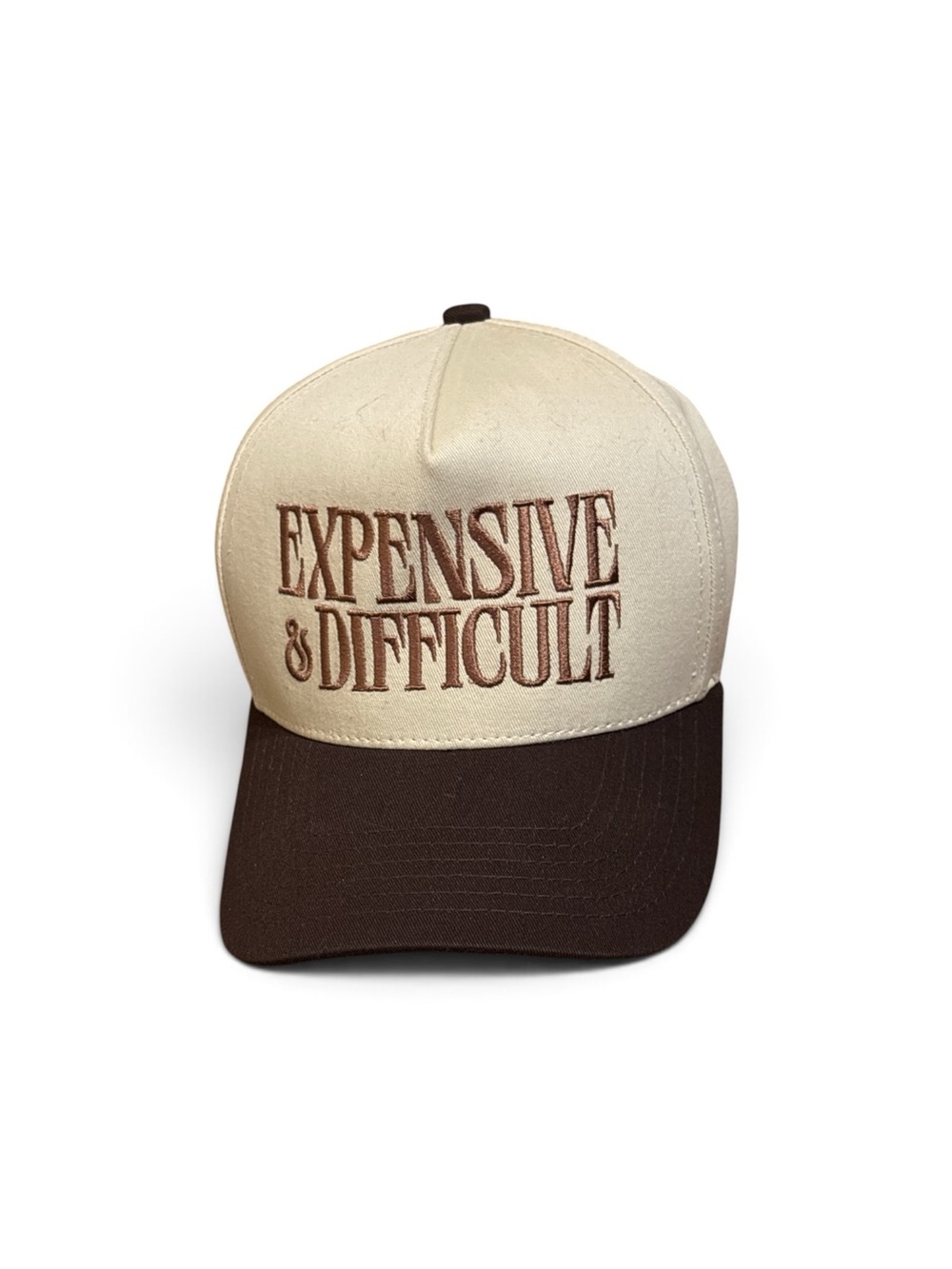 Expensive & Difficult Beige and Brown Trucker Cap NWOT